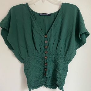 Abercrombie & Fitch Green Smock-Bottom Top